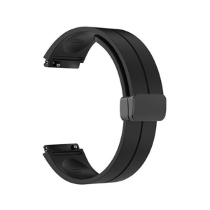 20mm - DeLX Straight-Line Silikone Rem - Sort - S-Line&trade;