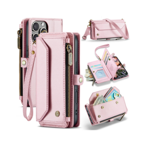 iPhone 16 Pro - CaseMe&trade; RFID Læder Taske / Etui m. Pung - Pink - CaseMe