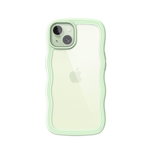 iPhone 14 Plus - DeLX&trade; Wave Frame Silikone Cover - Grøn - DeLX&trade;