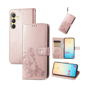 Samsung Galaxy S24 - LUX&trade; Leaf Læder Etui - Roseguld - DeluxeCovers