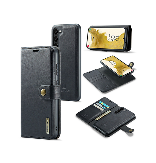 Samsung Galaxy S21 5G - DG.MING™ Vintage 2-i-1 Læder Etui M. Cover - Sort - DG.MING™