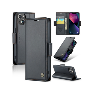 iPhone 14 Plus - CaseMe&trade; Neo Læder Cover / Pung - Sort - CaseMe