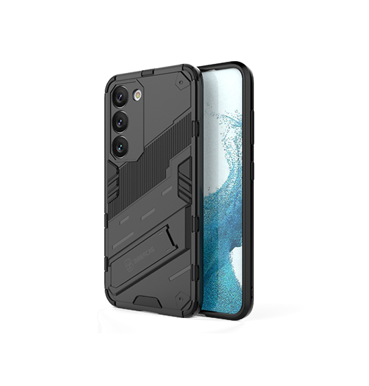 Samsung Galaxy S23 - Eagle™ PRZ Stødsikkert Cover M. Kickstand - Sort - Eagle™