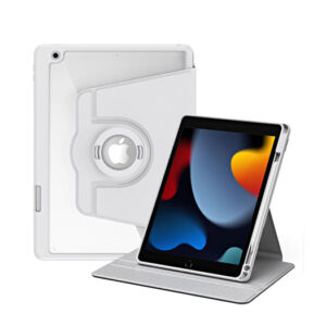 iPad 10.2" 7/8/9 (2019/2020/2021) - Akrylisk 360° Cover m. Stander - Lysegrå - DeluxeCovers