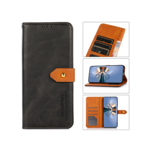 iPhone 15 Plus - KHAZNEH&trade; Dual Læder Cover Etui M. Pung - Sort - KHAZNEH