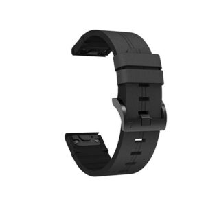 Garmin 26mm - L'Empiri&trade; Stocky Læder Rem - Sort - DeluxeCovers