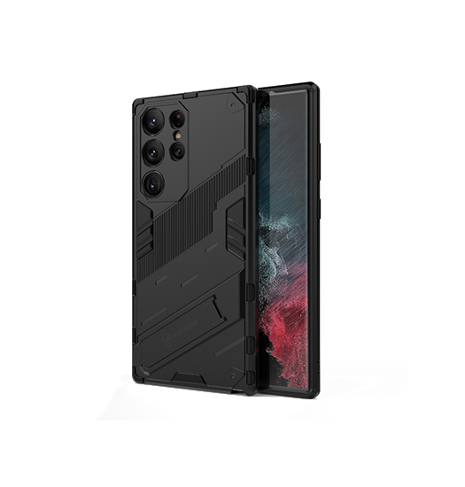 Samsung Galaxy S24 Ultra - Eagle™ PRZ Stødsikkert Cover M. Kickstand - Sort - Eagle™