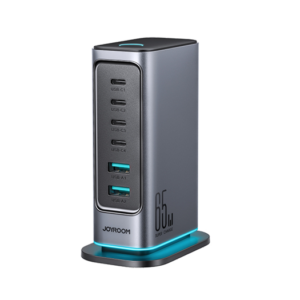 JOYROOM&trade; 6 Ports Strøm Station - 65W - Sort - JOYROOM