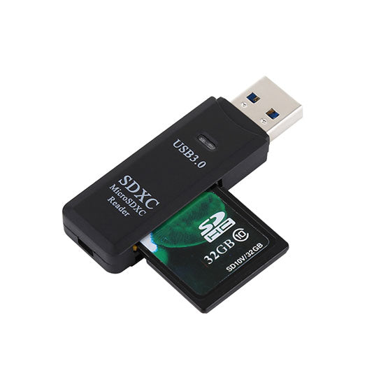 USB-A Til SD / TF Kortlæser - Sort - DeluxeCovers