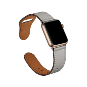 Apple Watch (38/40/SE/41/42mm) - FINESSE Ægte Læder Rem - Grå - FINESSE