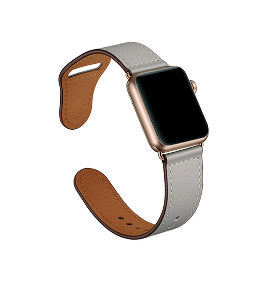 Apple Watch (38/40/SE/41/42mm) - FINESSE Ægte Læder Rem - Grå - FINESSE