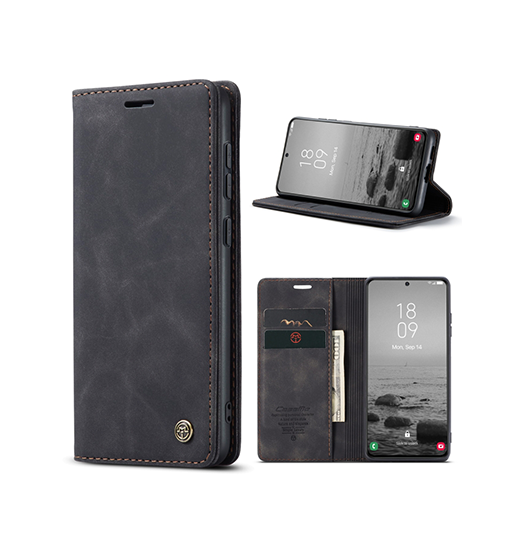 Samsung Galaxy S23+ - CaseMe™ Noble Læder Etui / Pung - Sort - CaseMe