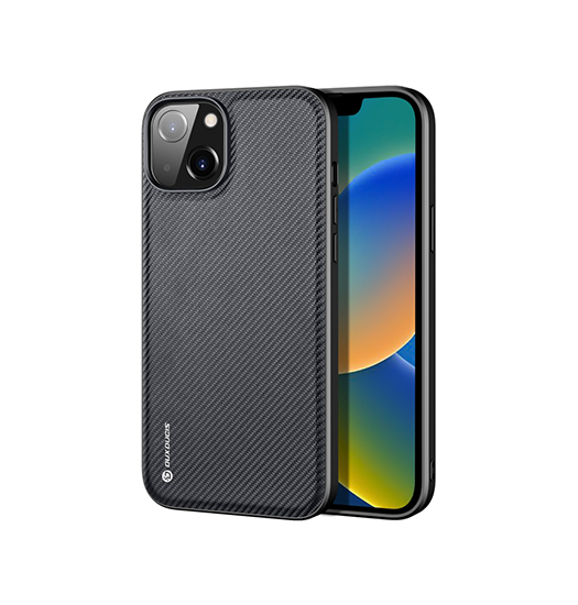 iPhone 14 Plus - DUX DUCIS® Luxe Cover - Tekstil Design - Sort - DUX DUCIS