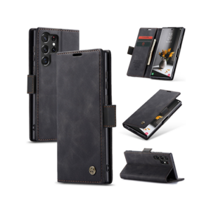 Samsung Galaxy S24 Ultra - CaseMe&trade; Noble Læder Etui / Pung - Sort - CaseMe