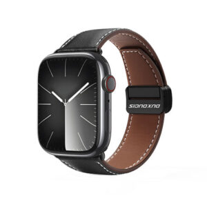 Apple Watch (38/40/SE/41/42mm) - DUX DUCIS® M-Buckle Ægte Læder Rem - Sort - DUX DUCIS