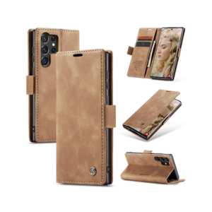 Samsung Galaxy S24 Ultra - CaseMe&trade; Noble Læder Etui / Pung - Brun - CaseMe