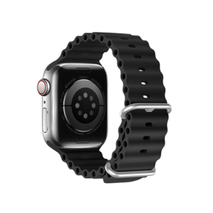 Apple Watch (42/44/SE/45/46/49mm) - DUX DUCIS® Wave Silikone Rem - Sort - DUX DUCIS