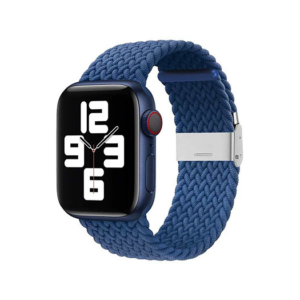 Apple Watch (38/40/SE/41/42mm) - Deluxe&trade; Flettet Nylon Rem - Navy - DeluxeCovers