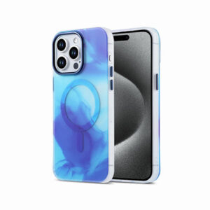 iPhone 15 Pro - Magnetisk Silikone Ink Cover M. MagSafe - Blå - DeluxeCovers