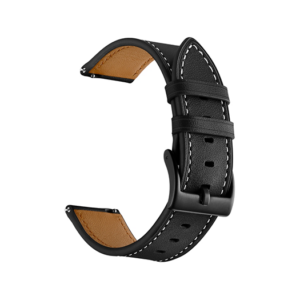 Samsung Galaxy Watch 3 (45mm) - Deluxe&trade; Honor Ægte Læder Rem - Sort - DELUXE