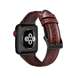 Apple Watch (38/40/SE/41/42mm) - ICECASE&trade; Retro Ægte Læder Urrem - Mørkebrun - ICECASE