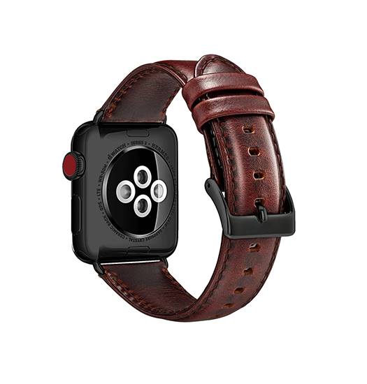Apple Watch (38/40/SE/41/42mm) - ICECASE™ Retro Ægte Læder Urrem - Mørkebrun - ICECASE