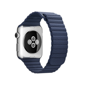 Apple Watch (38/40/SE/41/42mm) - Valence&trade; Loop Læder Rem - Navy - Valence