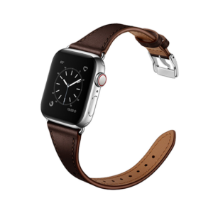 Apple Watch (42/44/SE/45/46/49mm) -  L'Empiri&trade; Thin Ægte Læder Rem - Mørkebrun - L'Empiri&trade;