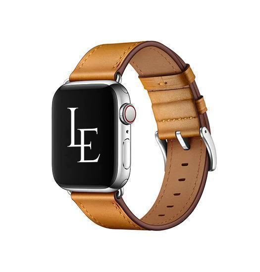 Apple Watch (38/40/SE/41/42mm) - L'Empiri™ Verona Ægte Læder Rem - Hellbraun - Verona