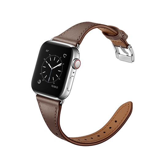 Apple Watch (38/40/SE/41/42mm) - L'Empiri™ Thin Ægte Læder Rem - Taupe - L'Empiri™