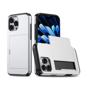 iPhone 16 Pro - Deluxe&trade; Håndværker Cover M. Kortholder - Sølv - DeluxeCovers