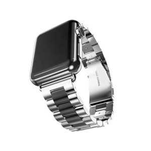 Apple Watch (38/40/SE/41/42mm) - CNC Pro Rustfrit Stål Rem - Sølv/Sort - CNC
